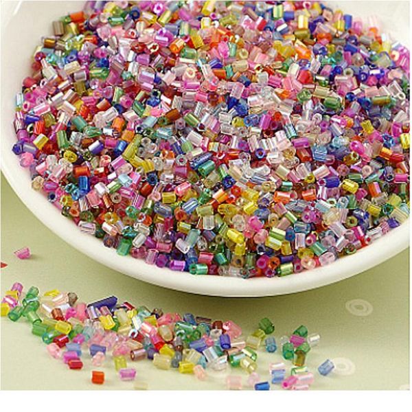 

glass tube beads straight tube diy beads rice beads handmade decoration materials 2x2mm * 1000pcs / 2x4mm bbyngo
