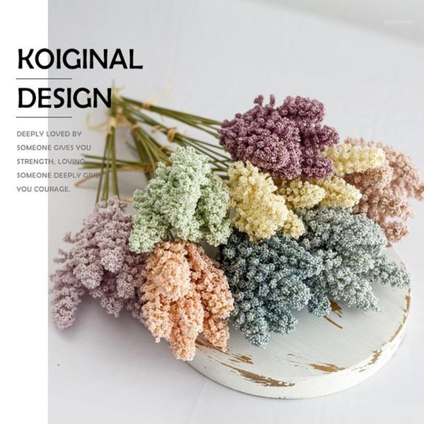 

6pcs/lot artificial flowers mini foam wheat grain home decoration wedding fake flower supplies arrangement outdoor balcony decor1