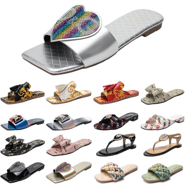 

luxury women slides slippers womens fashion sandals black white slide slipper flat flip flops size 37-42