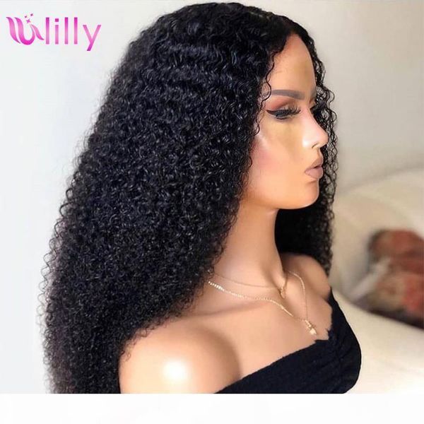 

kinky curly wig 4x4 13x4 lace closure wig brazilian curly lace front wigs for black women natural hairline human hair, Black;brown