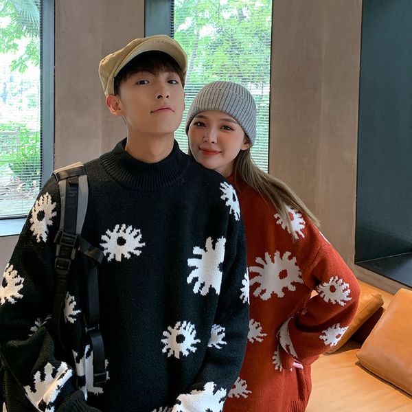 

2021 men's shirt autumn new winter jacquard fine knit long knit, relaxed nightgown, leisure male clothing cb0s, Black