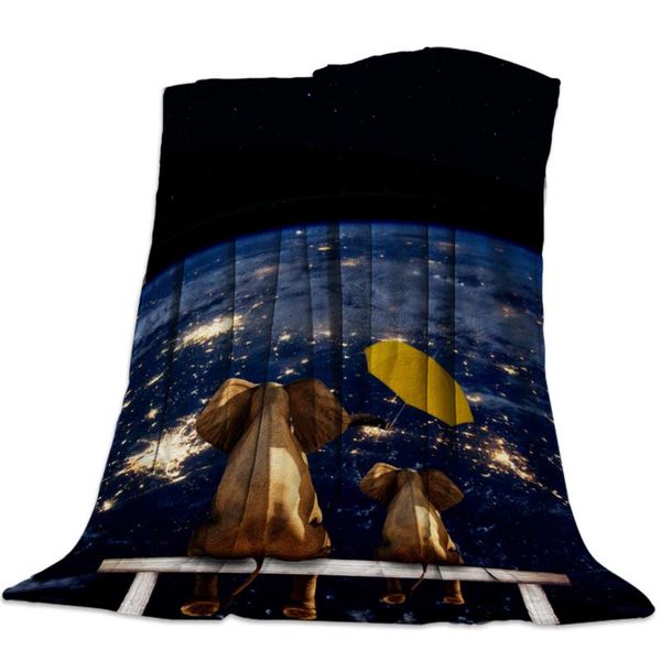 

elephant watching the earth umbrella throw blanket warm microfiber blanket bedroom sofa supplies blankets for beds