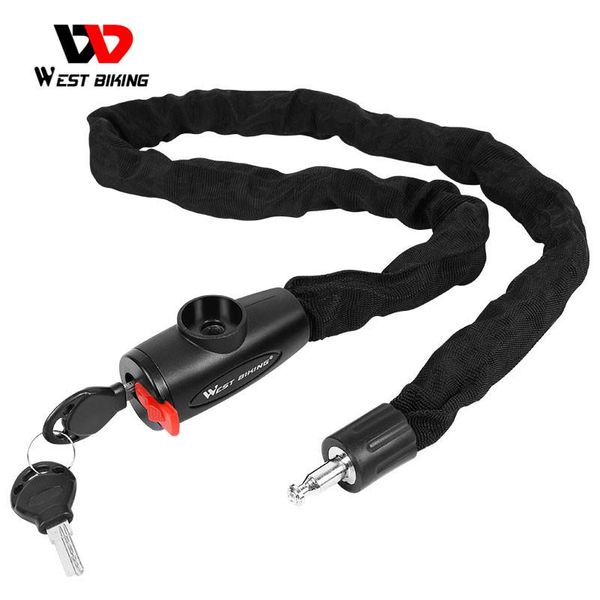 

west biking bicycle lock mtb road bike safety chain lock with 2 keys outdoor cycling bicycle accessories bike lock q wmtlhh