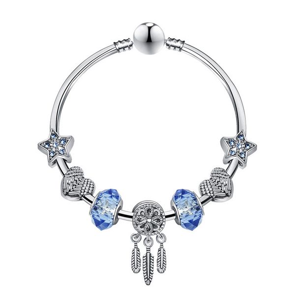 

factory direct luxury 2020 2021 new guardian dream blue star dream catcher bracelets diy creative heart bracelet accessories ornaments, Golden;silver