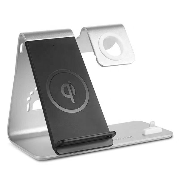 

4fds2aw3 in 1 wireless charger with phone holder for smart phones earphone and watch