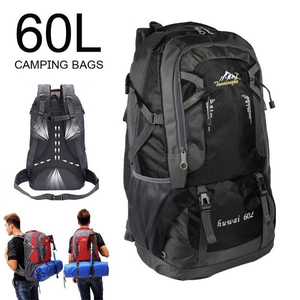 

60l large capacity outdoor backpack camping climbing bag waterproof mountaineering hiking backpacks sports hiking bag rucksack