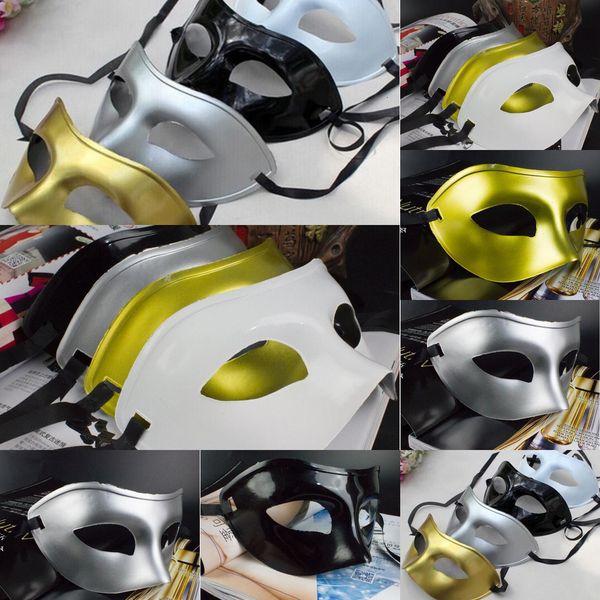 

men's fancy dress venetian masquerade masks plastic half face mask optional multi-color (black, white, gold, silver)outlet77ls