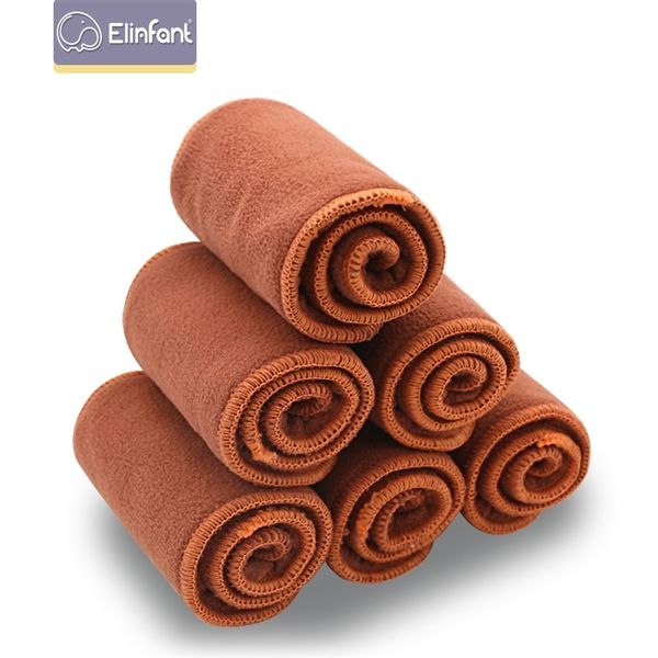

elinfant 10 pcs coffee fleece insert baby cloth diaper nappy washable reusable changing pads & covers medium 35 * 13.5cm 065 201209