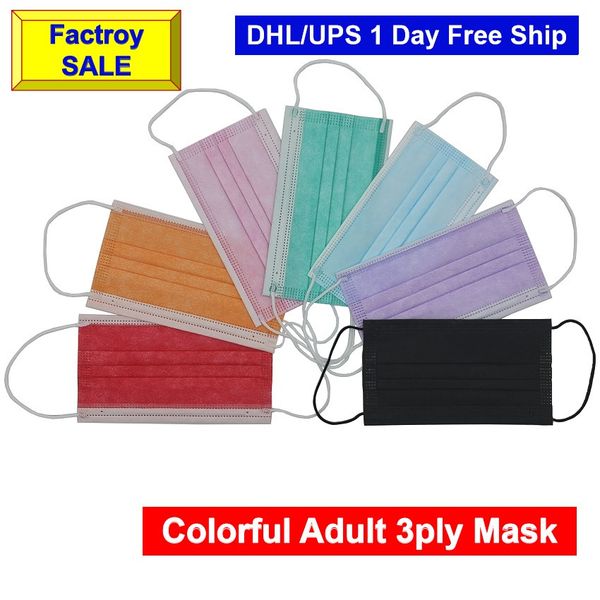 

manufacturer wholesale disposal facial 3 ply paty black fabric mask case filter dhl ing