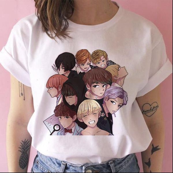 

korean style kpop t shirt women tshirt female ulzzang harajuku jin suga j hope jimin v jungkook plus size 2021, White