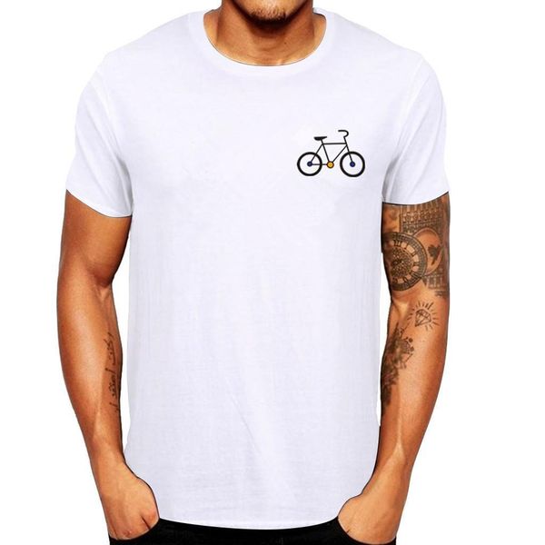 

men's summer cartoon bicycle patterns printed t-shirt blouse 2021 quick-dry tee o-neck tshirts casual tees blouse, White;black