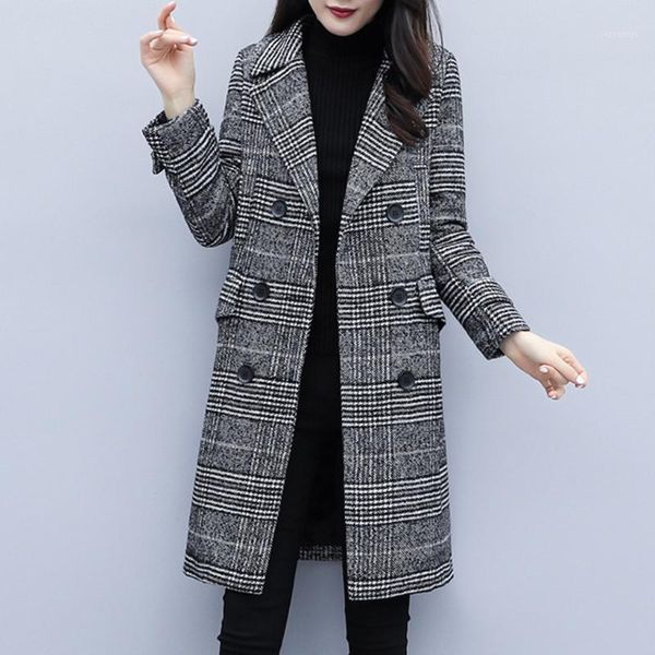 

womens elegant korean jackets coat lapel button long coat jacket autumn winter warm ladies overcoat outwear #9301, Black;brown