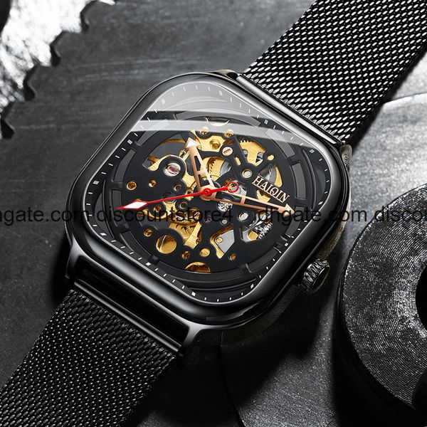 

haiqin/ kwai chin automaton watch man machine vibrato tiktok, Slivery;brown