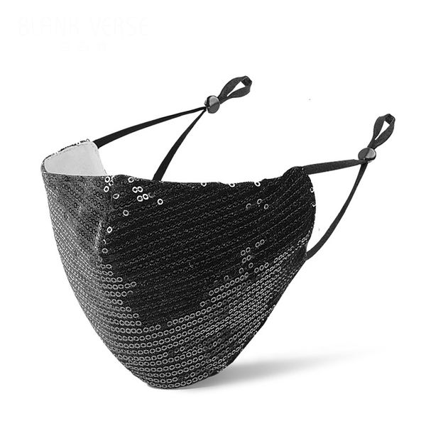 

designer printed women face sequins bling cycling camping travel mask washable reusable#234