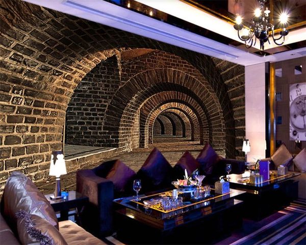 

3d european wallpaper classic 3d wallpaper retro brick wall 3d tunnel living room bedroom wallcovering hd wallpaper