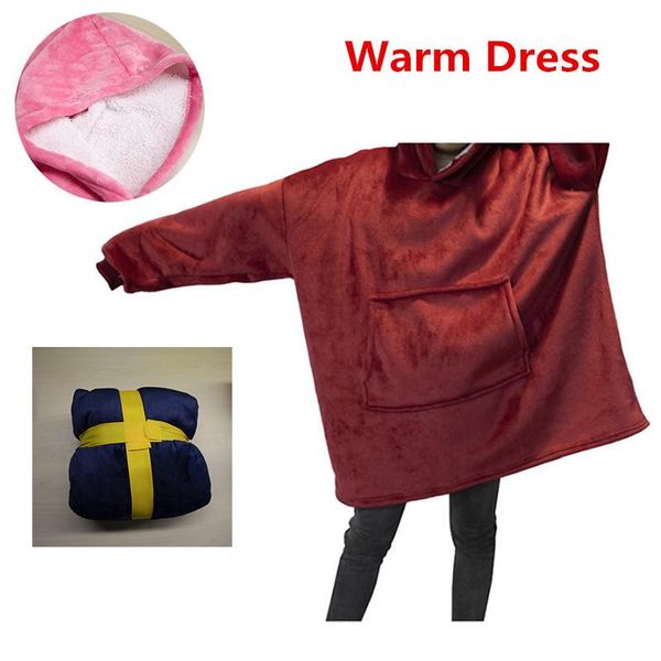 

hooded women sweatshirt pocket plush outdoor winter long for coat blankets oversized hoody warm ojtxc, Black;white