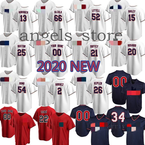 

2020 custom twins hughes santana miguel sano kirby puckett max kepler jorge polanco perkins molitor carew rosario buxton hrbek castro mens, Blue;black