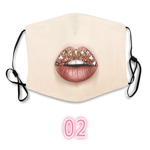 

factory lips printed face masks designer face mask adjustable ear loop dustproof protective face masks reusable fashion mask yya365