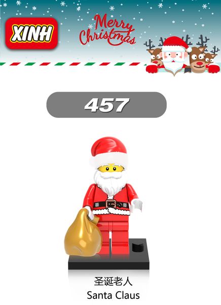 

6 pcs christmas figures santa claus building blocks toy santa bricks children educational diy toys xmas gift