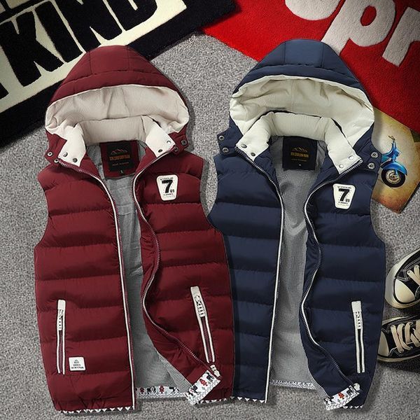 

winter down vest jacket men 2020 casual thick warm waistcoat men's sleeveless jacket plus size 5xl fashion men's vest overcoats, Black;white