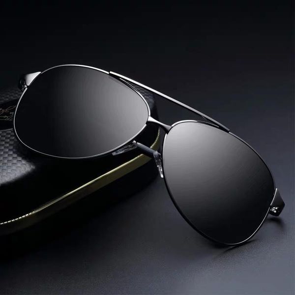

sunglasses men classic style pilot men's polarized driving for male unbreakable alloy frame uv400 protection, White;black