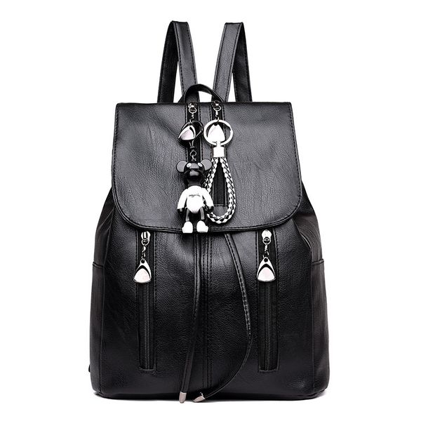 

2021 fashion 2020 new backpack womens backpack fashion zipper cool all-matching pu leather casual simple