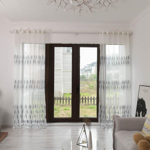 

curtain & drapes luxury embroidered poplar pattern sheer curtains for living room bedroom kitchen door tulle window treatments