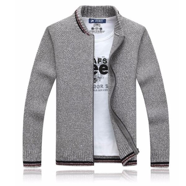 

cardigan men cotton sweater men brand clothing zipper fashion winter jacket striped black sweater men blusa de frio masculino 201105, White;black