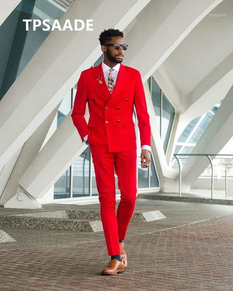 

latest double-breasted red men's groom wedding slim fit dress custom fashion suit groomsman tuxedo 2 pieces (jacket+pants)1, White;black