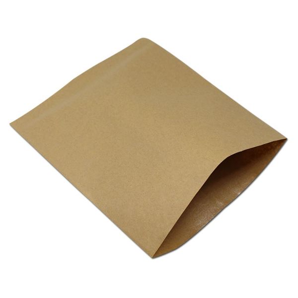 

100pcs lot 9 sizes brown plastic kraft paper greaseproof open package bag bakery fried food chips bread packing pouch h sqcyou