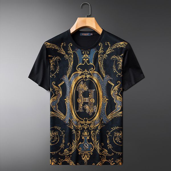 

luxury t-shirt homme thin fitting impression man shirt short neck 2021 summer streetwear t-shirts h3hx, White;black
