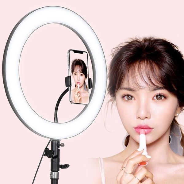 

new led mobile phone fill light 36cm 288 led 18w 5600k studio camera ring light 3 colors beauty selfie fill wholesale