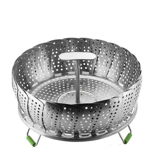 

stainless steel baskets folding mesh food vegetable steaming cooker steamer instant pot expandable pannen kitchen tool dhc3431