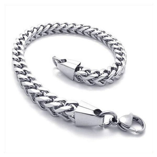 

jewelry men's bracelet, stainless steel, silver-color, Black