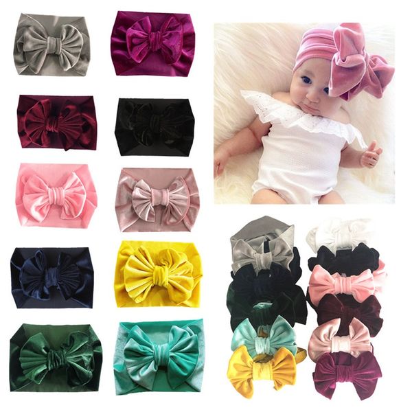 

baby accessories infant baby girl cute bow headband wholesale newborn solid headwear headdress cloth elastic hair band gifts props 0637, Black;brown
