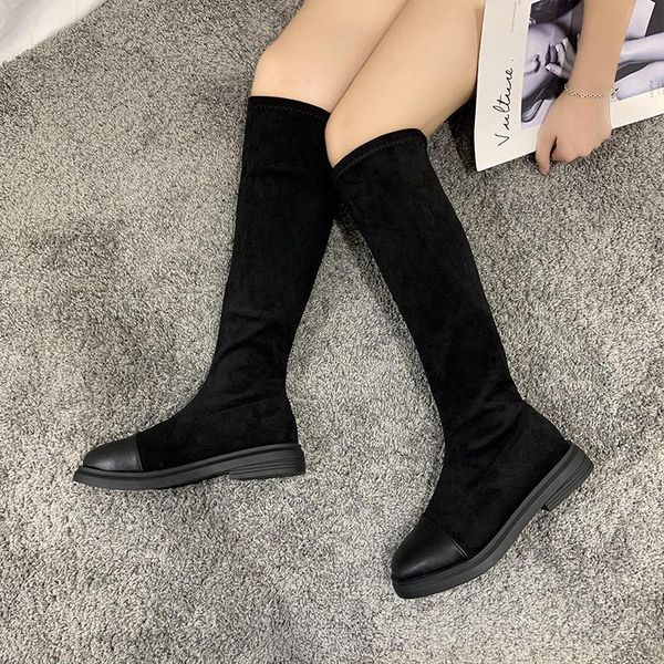 

сапоги женские новые 2020 женские обувь сексуальные бедро высокие каблуки высокий сексуальный круглый носок рок женщины резина осенняя кожа, Black