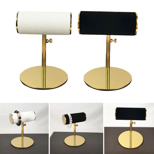 

jewelry pouches, bags velvet t-bar holder bracelet stand organizer display stainless steel, Pink;blue