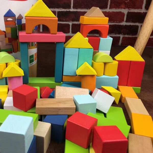 

kid toys wooden blocks early learning block toys wood pellets house building 2021 sell gift of the child