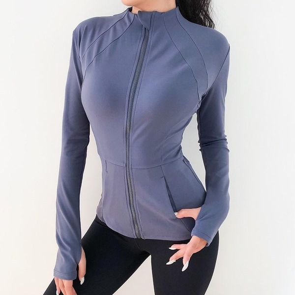 

running jackets autumn slim fit collar workout sport coat women zipper nylon jogger fitness jacket with thumb holes quick drying yoga 1, Black;red