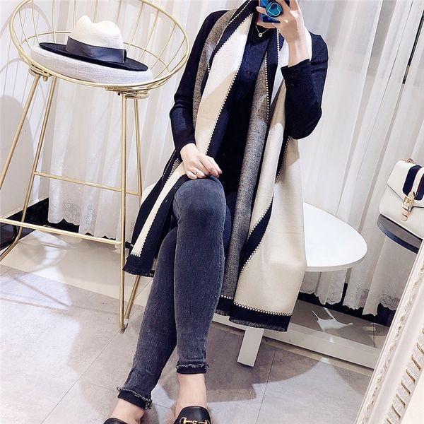 

khzo professional silk decoration korean winter small scarf ins letter women039;s versatile spring and autumn, Black;white