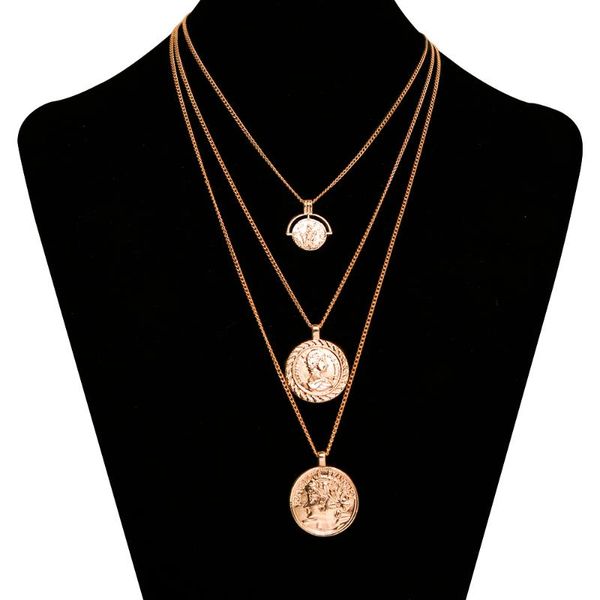 

pendant necklaces legenstar metal charm pendants for women multilayer long chain statement choker necklace religious jewelry, Silver