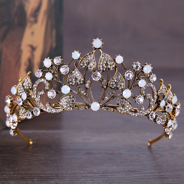 

vintage bridal crown hair accessories queen crowns baroque rhinestone crystal crown headband wedding crown hair accessories, Slivery;golden