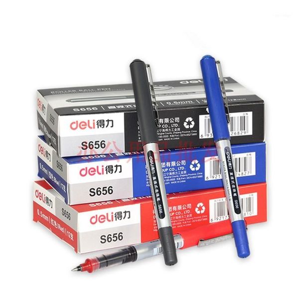 

gel pens 12pcs special offer deli s656 pen liquid ballpoint 0.5mm black signing1