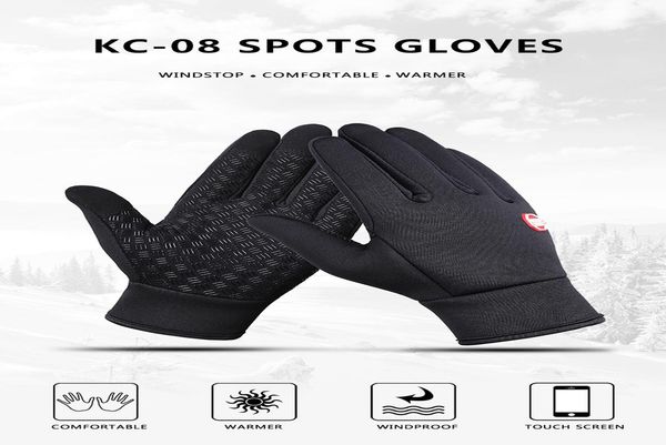 

зимние спорт на открытом воздухе работает перчатка теплый сенсорный экран тренажерный зал фитнес полные пальцы перчатки для мужчин женщин вя, Black