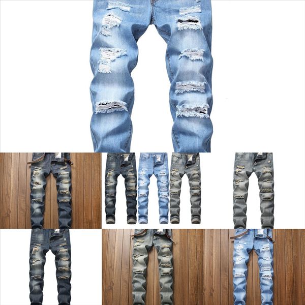 

sjkyx men design stretch destroyed ripped man fashion ankle zipper skinny jeans for jeans jeans relax fit, Black