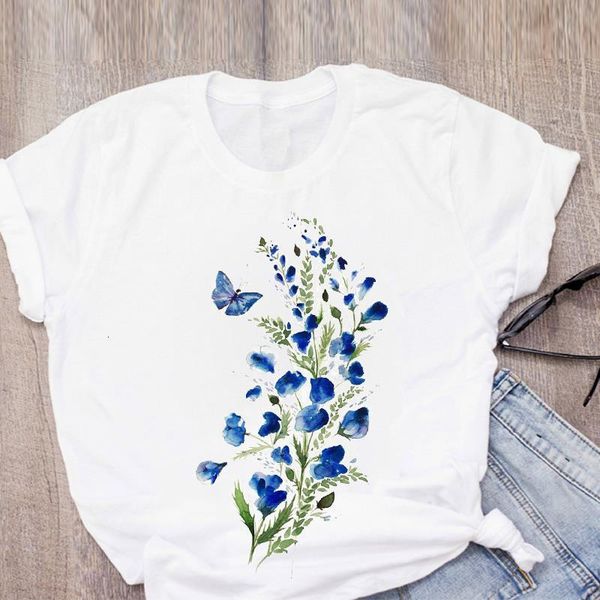 

women graphic 2020 cute fashion print girl clothes flower summer lady womens clothing t-shirt shirt tees female t shirt, White