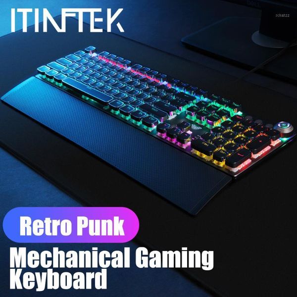 

aula f2088 rotating control macro backlit gaming mechanical keyboard black blue switch led blacklight gamer steampunk keyboards1