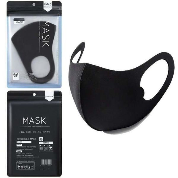 

mouth face black cotton blend anti new dust and nose protection fashion masks for man women kids or disposable mask hh9-3002