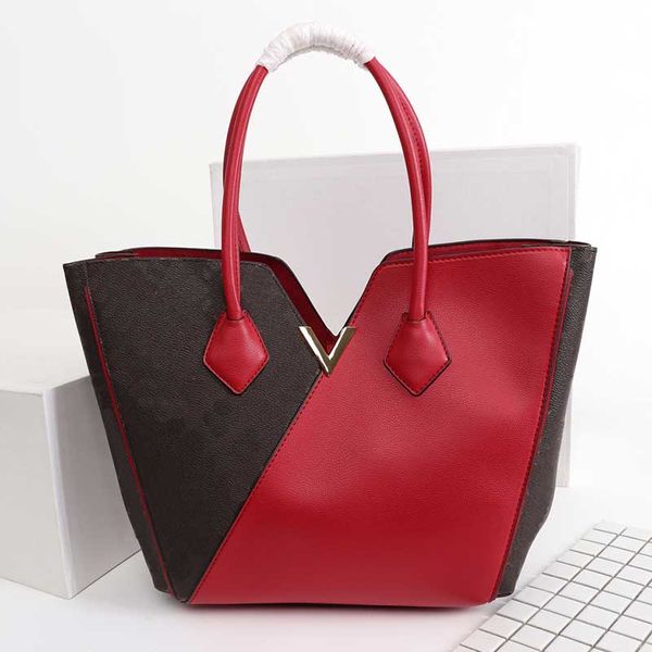 

leather handbag v handbag fashion designer leather large capacity shopping bag m40460 shoulder messenger bag handbag