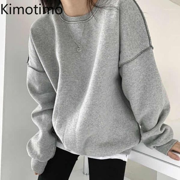 

kimotimo oversize sweatshirt women long sleeve chic korean high street harajuku fashion autumn kawaii hoodie sweatshirt1, Black